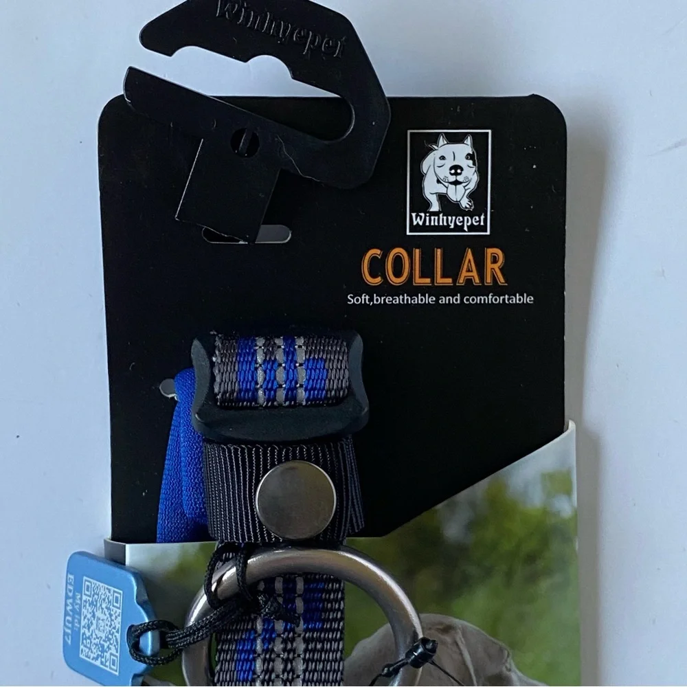 Dog Collar Small New Royal Blue Winhyepet Soft breathable comfortable Reflective